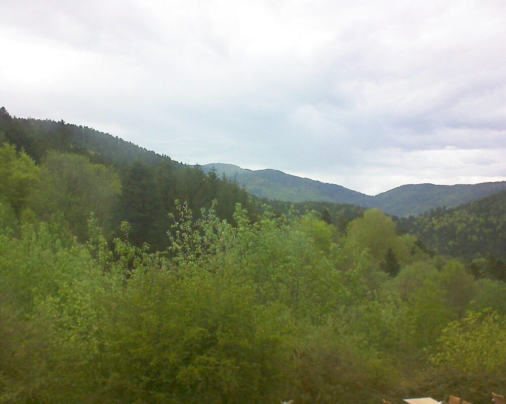 Le petit ballon vu depuis le Domaine Langmatt à Murbach le 03.05.2024 à 17:00 Le petit ballon (Alsace, Vosges) le 03.05.2024 à 17:00