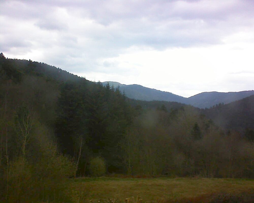 Le petit ballon vu depuis le Domaine Langmatt à Murbach le 01.04.2025 à 17:45 Le petit ballon (Alsace, Vosges) le 01.04.2025 à 17:45
