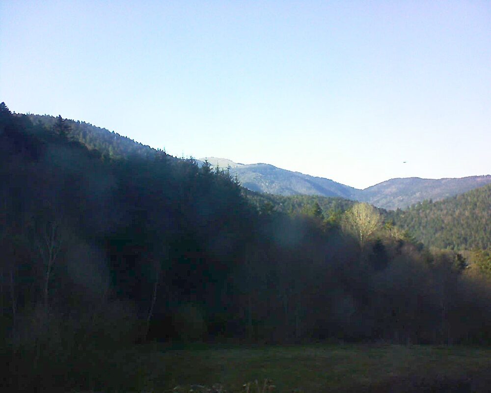 Le petit ballon vu depuis le Domaine Langmatt à Murbach le 06.04.2025 à 17:45 Le petit ballon (Alsace, Vosges) le 06.04.2025 à 17:45