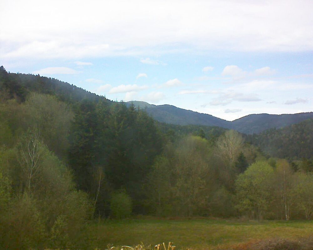 Le petit ballon vu depuis le Domaine Langmatt à Murbach le 15.04.2025 à 17:45 Le petit ballon (Alsace, Vosges) le 15.04.2025 à 17:45