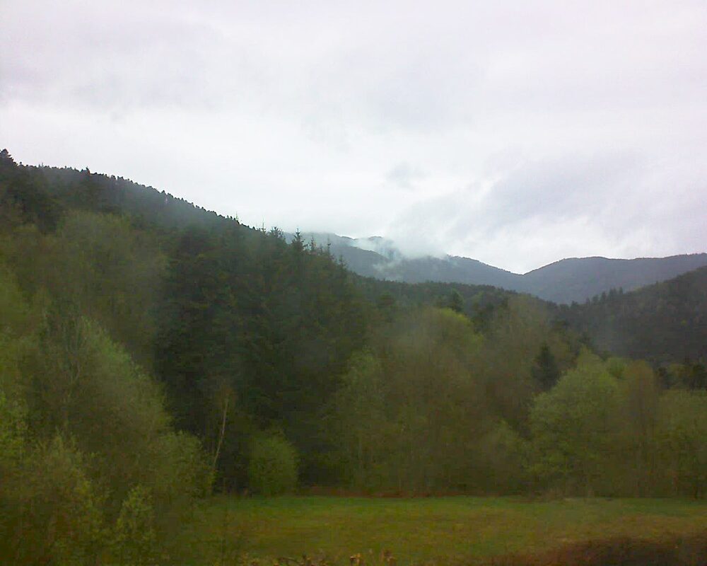 Le petit ballon vu depuis le Domaine Langmatt à Murbach le 16.04.2025 à 16:45 Le petit ballon (Alsace, Vosges) le 16.04.2025 à 16:45