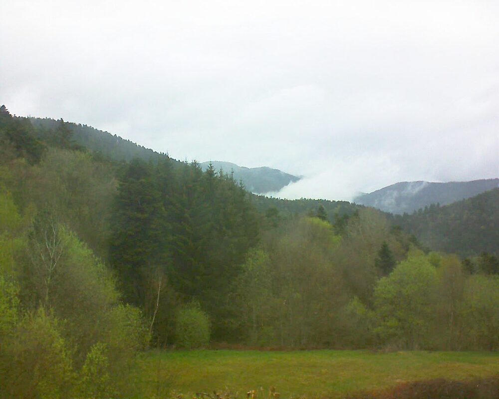 Le petit ballon vu depuis le Domaine Langmatt à Murbach le 16.04.2025 à 17:45 Le petit ballon (Alsace, Vosges) le 16.04.2025 à 17:45
