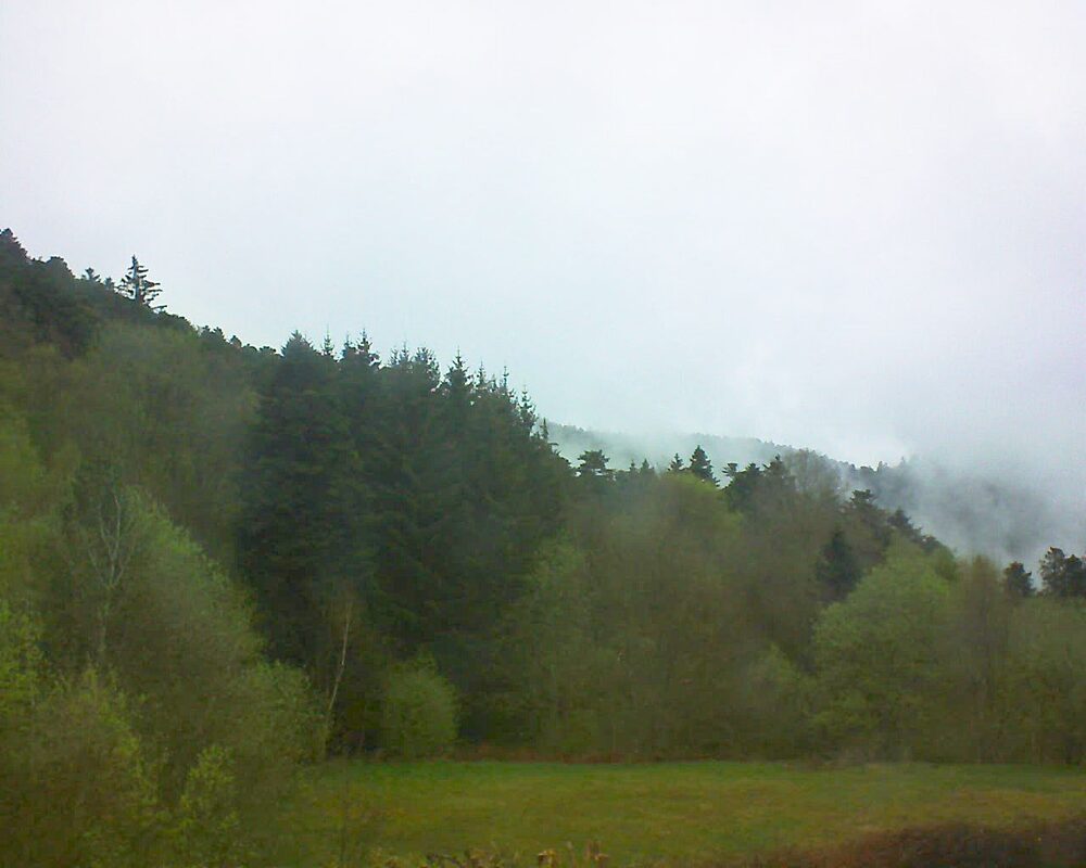Le petit ballon vu depuis le Domaine Langmatt à Murbach le 16.04.2025 à 18:45 Le petit ballon (Alsace, Vosges) le 16.04.2025 à 18:45