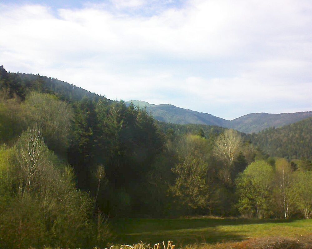 Le petit ballon vu depuis le Domaine Langmatt à Murbach le 19.04.2025 à 17:45 Le petit ballon (Alsace, Vosges) le 19.04.2025 à 17:45