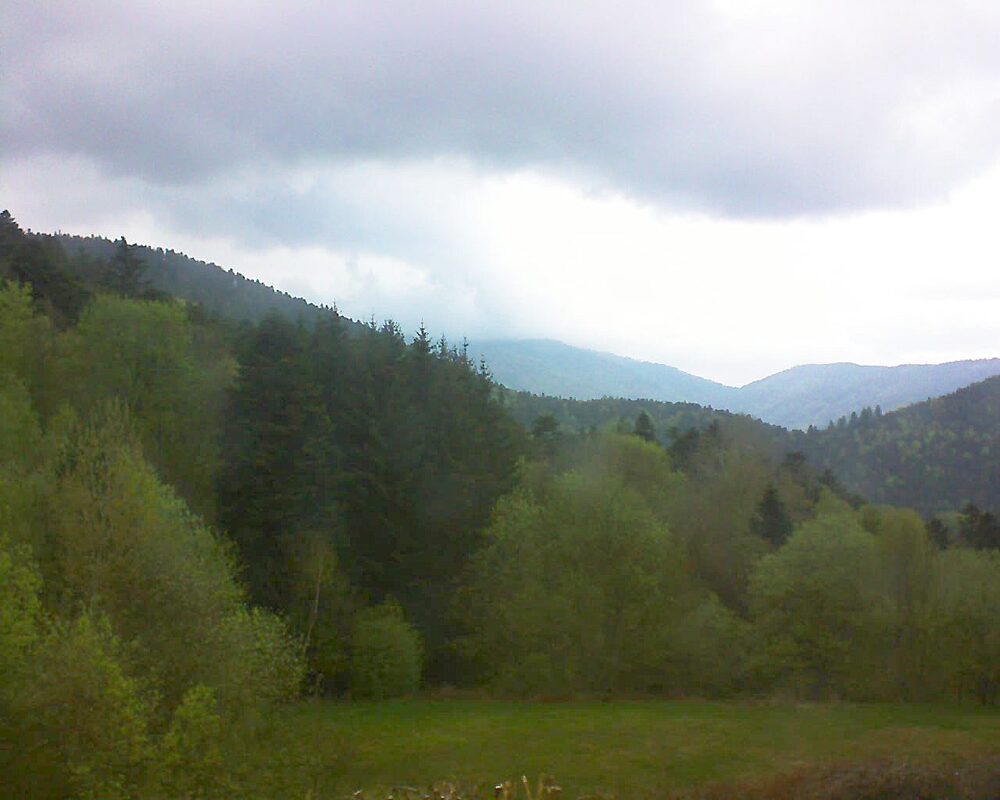 Le petit ballon vu depuis le Domaine Langmatt à Murbach le 25.04.2025 à 17:30 Le petit ballon (Alsace, Vosges) le 25.04.2025 à 17:30