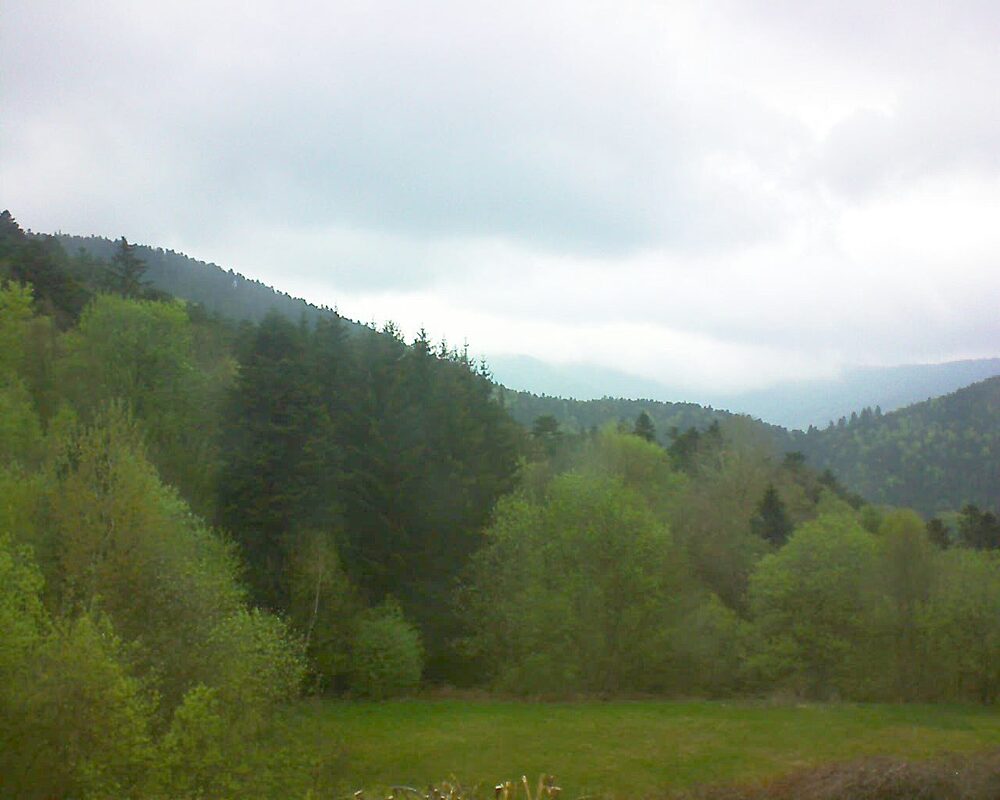 Le petit ballon vu depuis le Domaine Langmatt à Murbach le 26.04.2025 à 18:30 Le petit ballon (Alsace, Vosges) le 26.04.2025 à 18:30