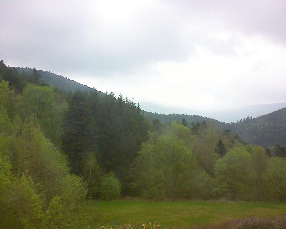 Le petit ballon vu depuis le Domaine Langmatt à Murbach le 26.04.2025 à 18:45 Le petit ballon (Alsace, Vosges) le 26.04.2025 à 18:45