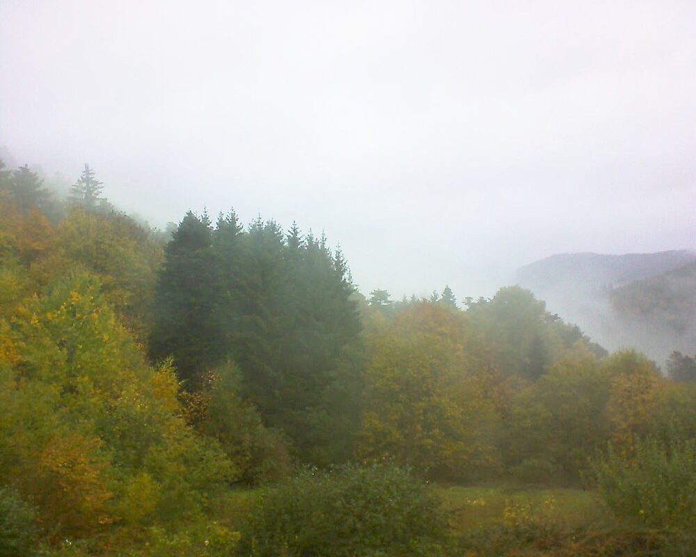 Le petit ballon vu depuis le Domaine Langmatt à Murbach le 22.10.2025 à 09:30 Le petit ballon (Alsace, Vosges) le 22.10.2025 à 09:30