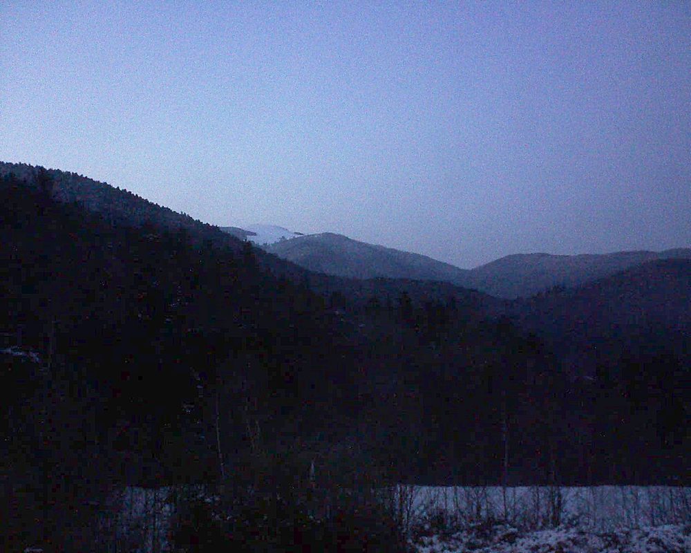 Le petit ballon vu depuis le Domaine Langmatt à Murbach le 25.02.2018 à 18:30 Le petit ballon (Alsace, Vosges) le 25.02.2018 à 18:30