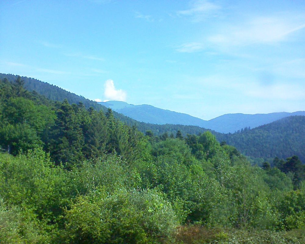 Le petit ballon vu depuis le Domaine Langmatt à Murbach le 21.05.2018 à 10:15 Le petit ballon (Alsace, Vosges) le 21.05.2018 à 10:15