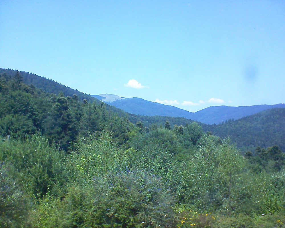 Le petit ballon vu depuis le Domaine Langmatt à Murbach le 02.08.2018 à 14:00 Le petit ballon (Alsace, Vosges) le 02.08.2018 à 14:00