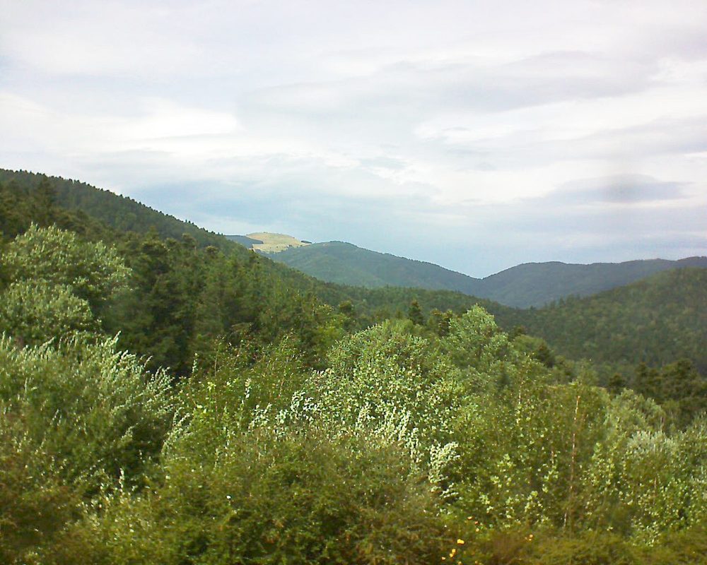 Le petit ballon vu depuis le Domaine Langmatt à Murbach le 09.08.2018 à 14:45 Le petit ballon (Alsace, Vosges) le 09.08.2018 à 14:45