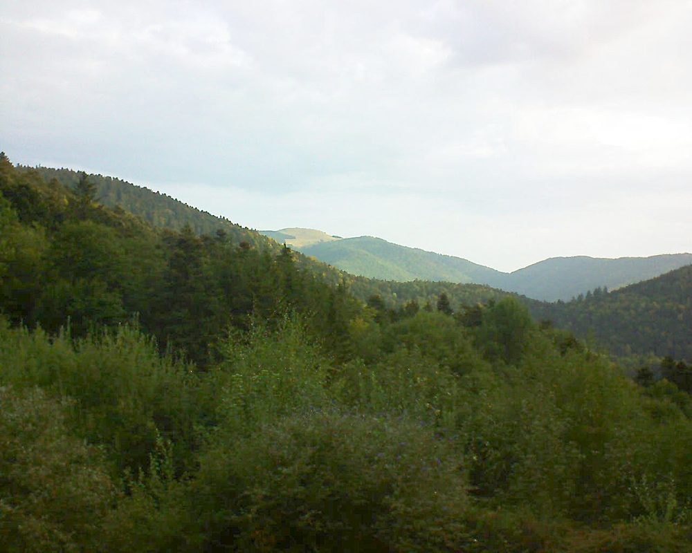 Le petit ballon vu depuis le Domaine Langmatt à Murbach le 13.09.2018 à 08:00 Le petit ballon (Alsace, Vosges) le 13.09.2018 à 08:00