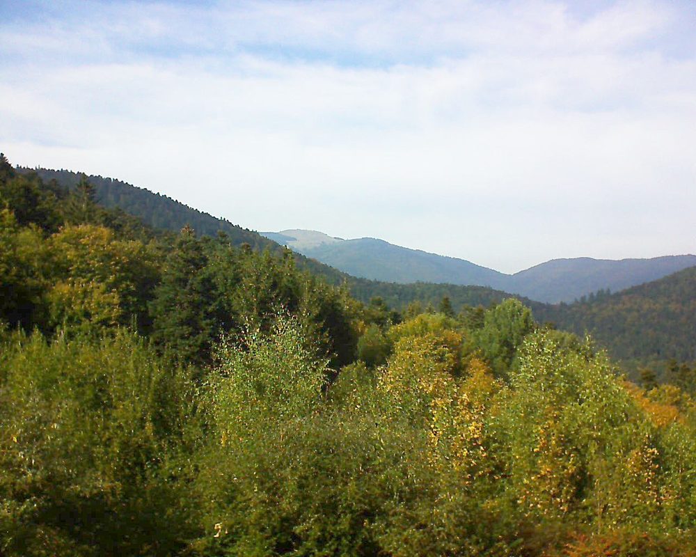 Le petit ballon vu depuis le Domaine Langmatt à Murbach le 09.10.2018 à 15:30 Le petit ballon (Alsace, Vosges) le 09.10.2018 à 15:30