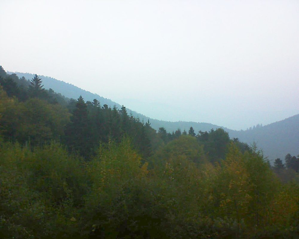 Le petit ballon vu depuis le Domaine Langmatt à Murbach le 20.10.2018 à 08:00 Le petit ballon (Alsace, Vosges) le 20.10.2018 à 08:00