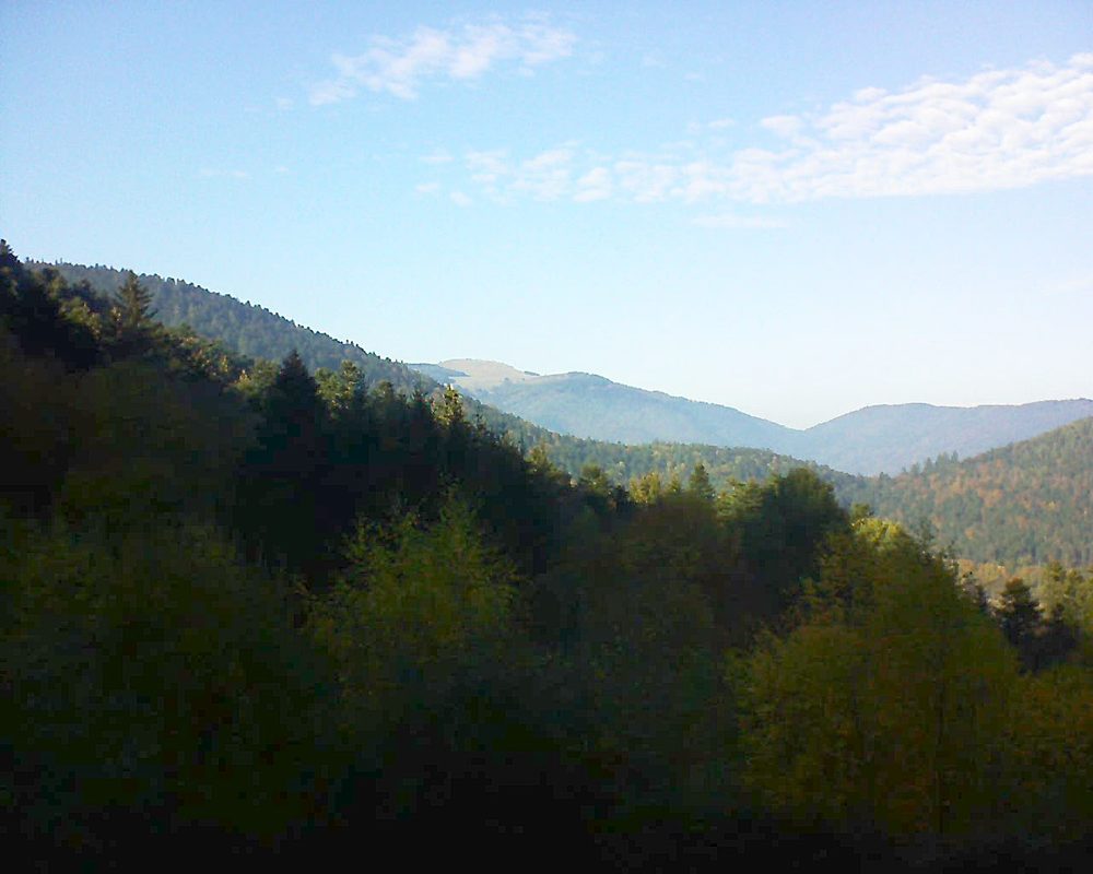 Le petit ballon vu depuis le Domaine Langmatt à Murbach le 05.11.2018 à 14:45 Le petit ballon (Alsace, Vosges) le 05.11.2018 à 14:45