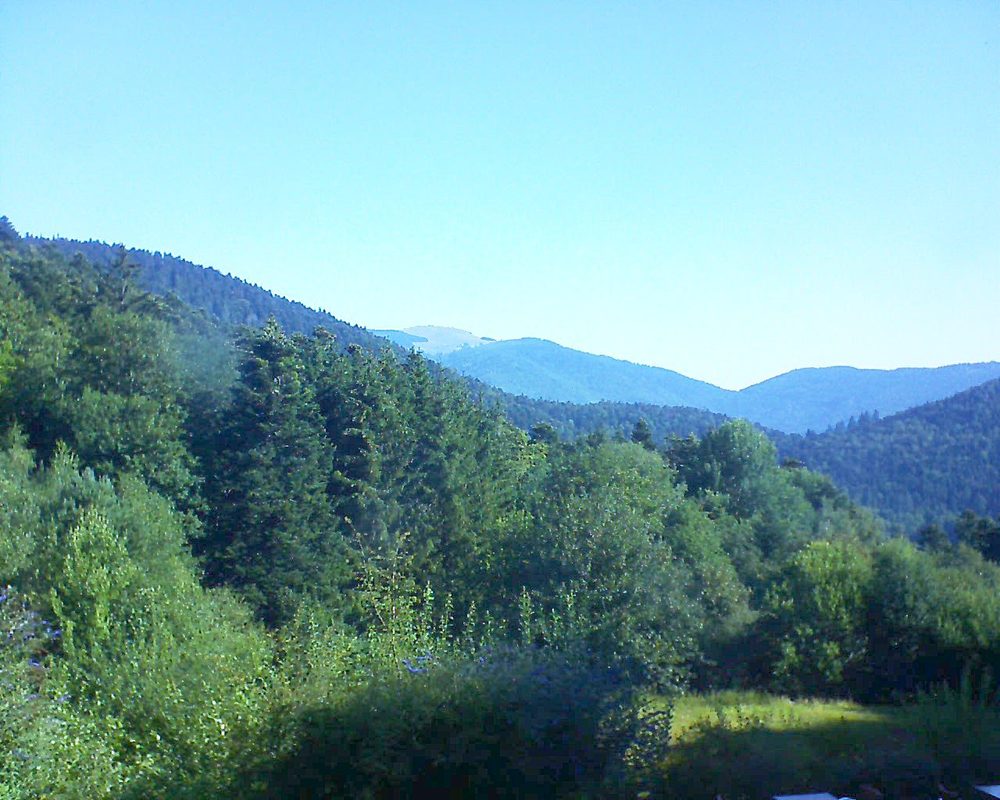 Le petit ballon vu depuis le Domaine Langmatt à Murbach le 08.08.2020 à 09:30 Le petit ballon (Alsace, Vosges) le 08.08.2020 à 09:30