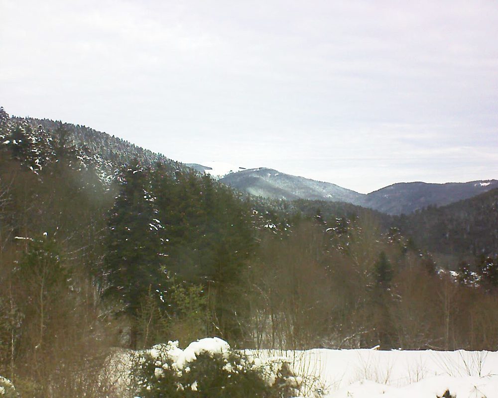 Le petit ballon vu depuis le Domaine Langmatt à Murbach le 13.01.2021 à 11:30 Le petit ballon (Alsace, Vosges) le 13.01.2021 à 11:30