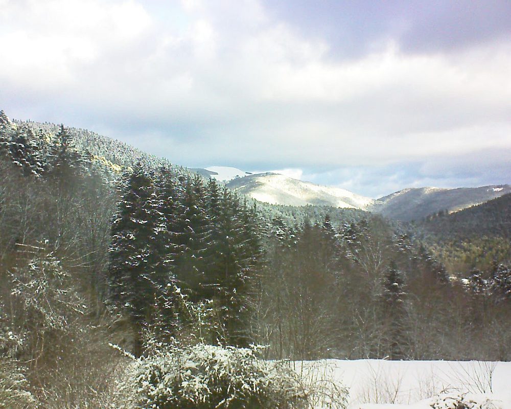 Le petit ballon vu depuis le Domaine Langmatt à Murbach le 24.01.2021 à 09:30 Le petit ballon (Alsace, Vosges) le 24.01.2021 à 09:30