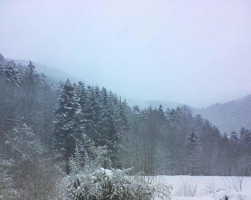 Le petit ballon vu depuis le Domaine Langmatt à Murbach le 25.01.2021 à 09:30 Le petit ballon (Alsace, Vosges) le 25.01.2021 à 09:30