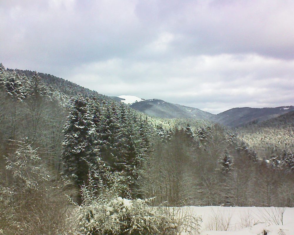 Le petit ballon vu depuis le Domaine Langmatt à Murbach le 25.01.2021 à 12:00 Le petit ballon (Alsace, Vosges) le 25.01.2021 à 12:00