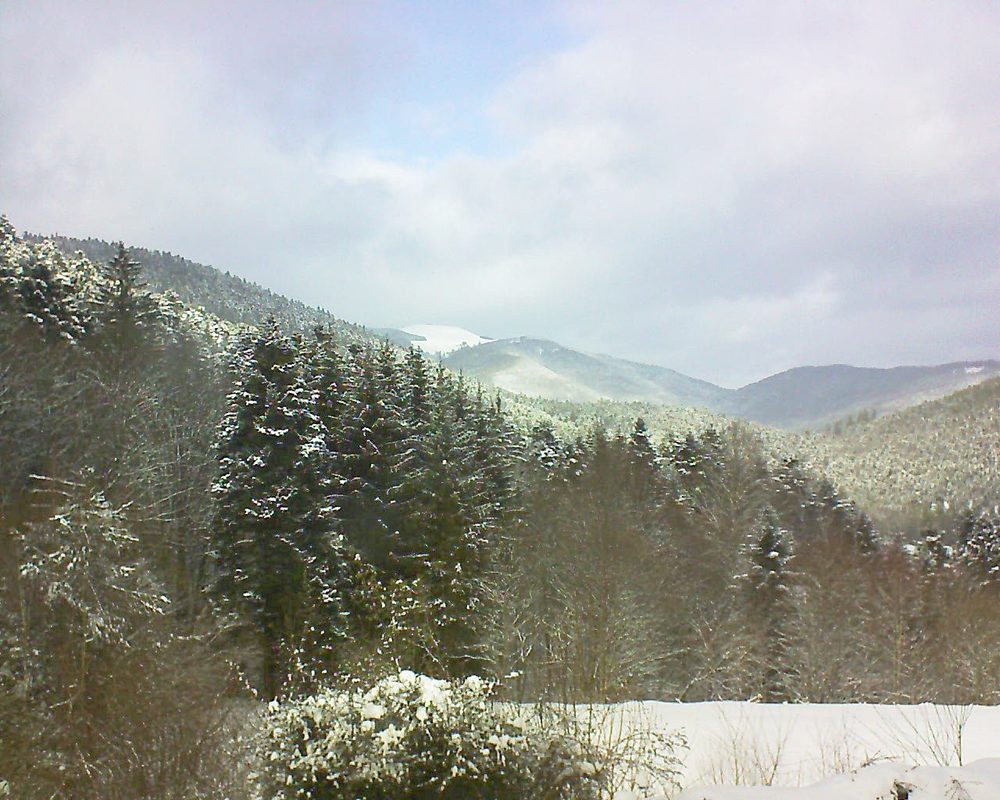 Le petit ballon vu depuis le Domaine Langmatt à Murbach le 25.01.2021 à 13:30 Le petit ballon (Alsace, Vosges) le 25.01.2021 à 13:30
