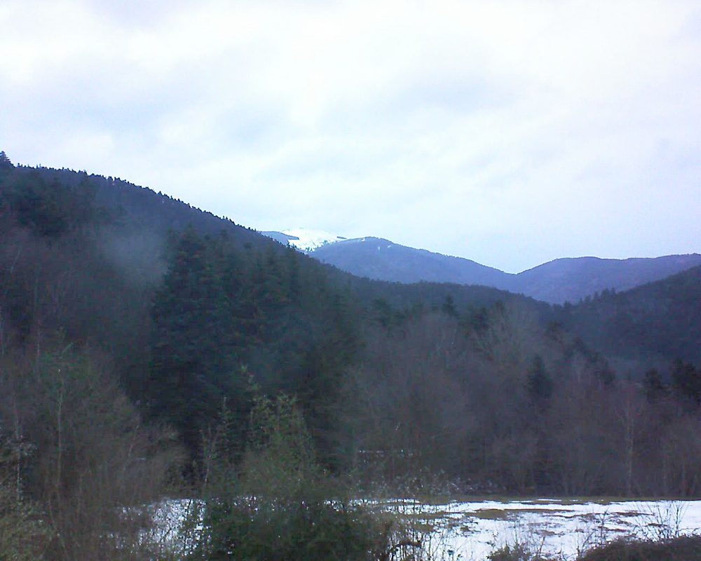 Le petit ballon vu depuis le Domaine Langmatt à Murbach le 30.01.2021 à 08:30 Le petit ballon (Alsace, Vosges) le 30.01.2021 à 08:30