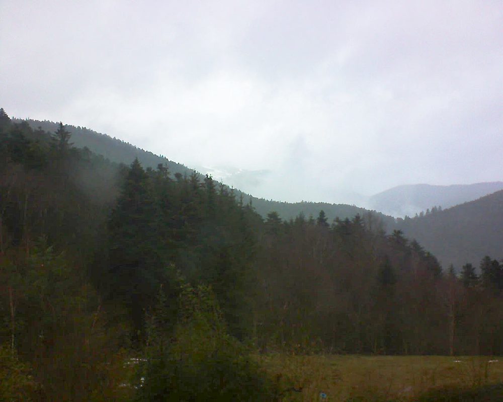 Le petit ballon vu depuis le Domaine Langmatt à Murbach le 01.02.2021 à 12:00 Le petit ballon (Alsace, Vosges) le 01.02.2021 à 12:00