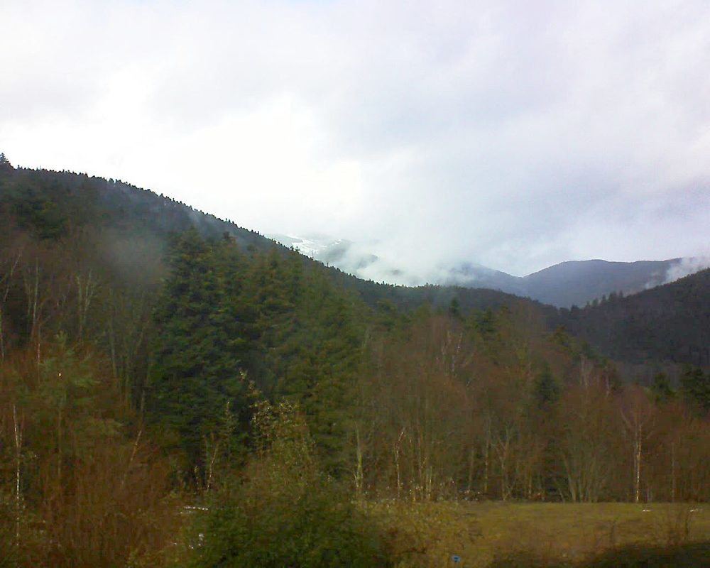 Le petit ballon vu depuis le Domaine Langmatt à Murbach le 01.02.2021 à 13:15 Le petit ballon (Alsace, Vosges) le 01.02.2021 à 13:15