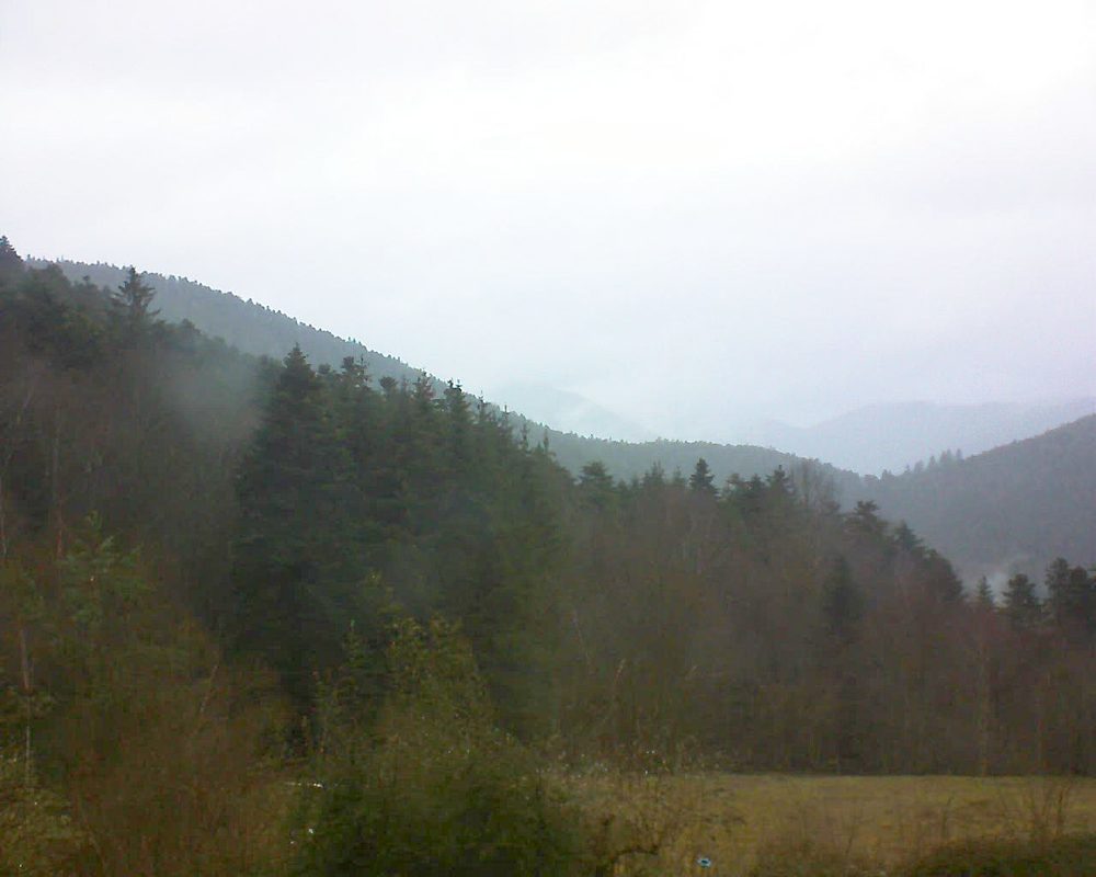 Le petit ballon vu depuis le Domaine Langmatt à Murbach le 02.02.2021 à 09:30 Le petit ballon (Alsace, Vosges) le 02.02.2021 à 09:30