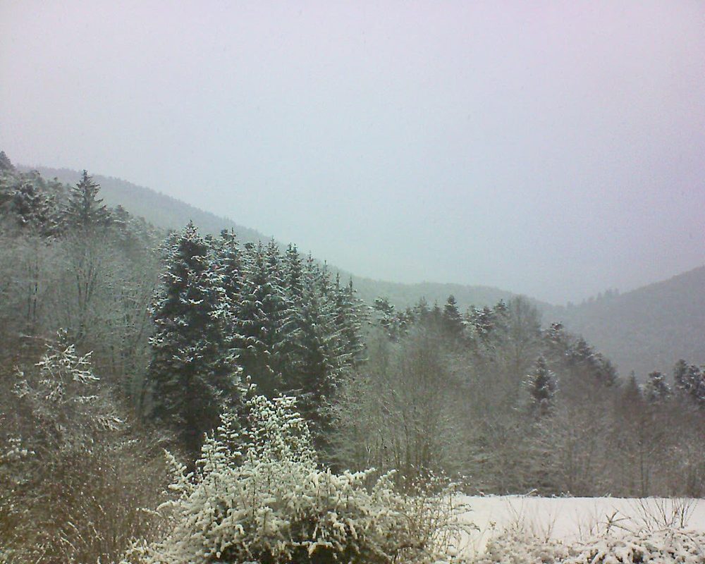 Le petit ballon vu depuis le Domaine Langmatt à Murbach le 08.02.2021 à 15:00 Le petit ballon (Alsace, Vosges) le 08.02.2021 à 15:00