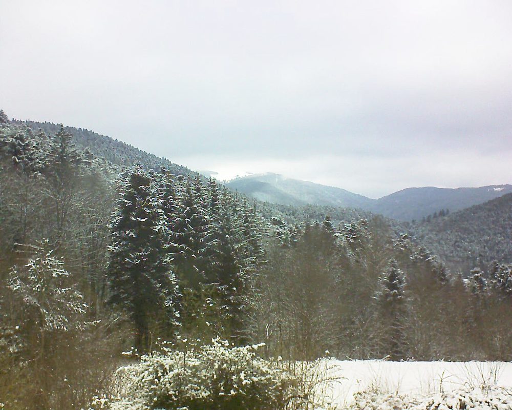 Le petit ballon vu depuis le Domaine Langmatt à Murbach le 09.02.2021 à 13:30 Le petit ballon (Alsace, Vosges) le 09.02.2021 à 13:30