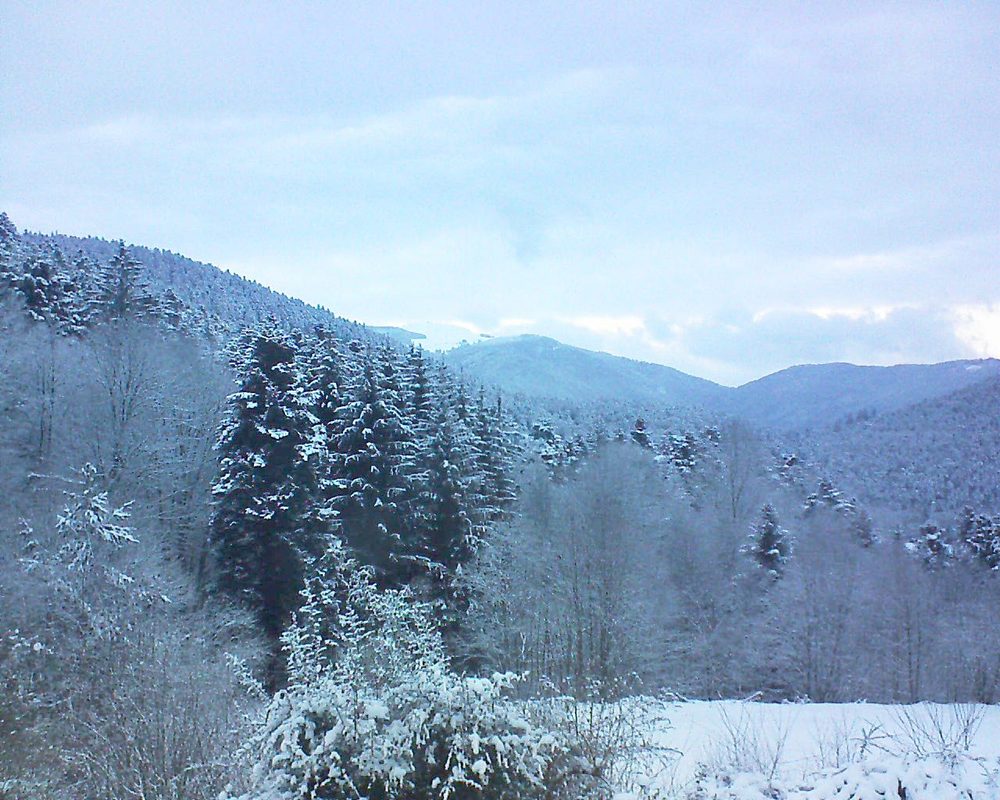 Le petit ballon vu depuis le Domaine Langmatt à Murbach le 11.02.2021 à 07:45 Le petit ballon (Alsace, Vosges) le 11.02.2021 à 07:45