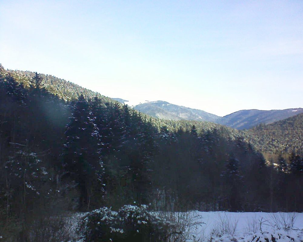 Le petit ballon vu depuis le Domaine Langmatt à Murbach le 14.02.2021 à 09:30 Le petit ballon (Alsace, Vosges) le 14.02.2021 à 09:30
