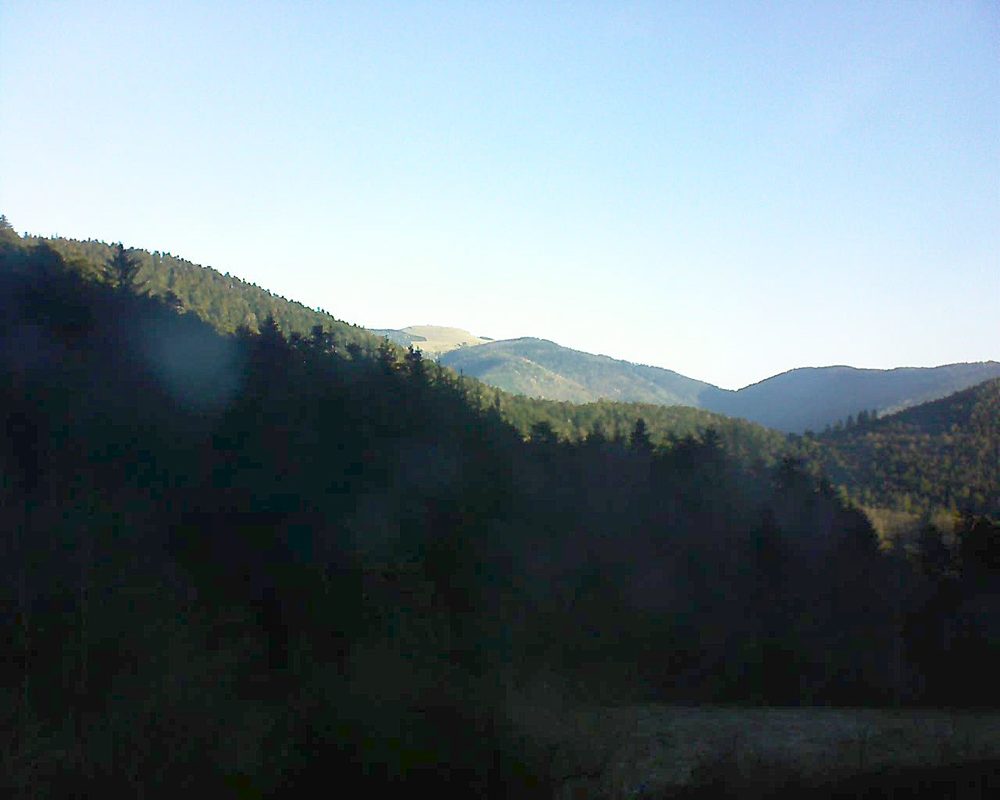 Le petit ballon vu depuis le Domaine Langmatt à Murbach le 21.02.2021 à 08:30 Le petit ballon (Alsace, Vosges) le 21.02.2021 à 08:30