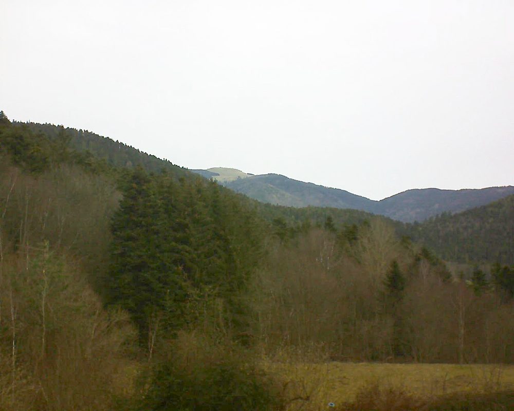 Le petit ballon vu depuis le Domaine Langmatt à Murbach le 22.02.2021 à 10:15 Le petit ballon (Alsace, Vosges) le 22.02.2021 à 10:15