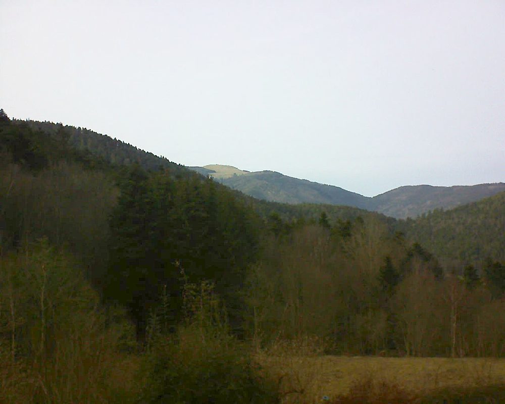 Le petit ballon vu depuis le Domaine Langmatt à Murbach le 22.02.2021 à 16:15 Le petit ballon (Alsace, Vosges) le 22.02.2021 à 16:15