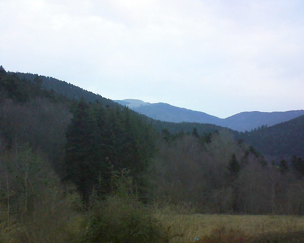 Le petit ballon vu depuis le Domaine Langmatt à Murbach le 04.03.2021 à 07:30 Le petit ballon (Alsace, Vosges) le 04.03.2021 à 07:30