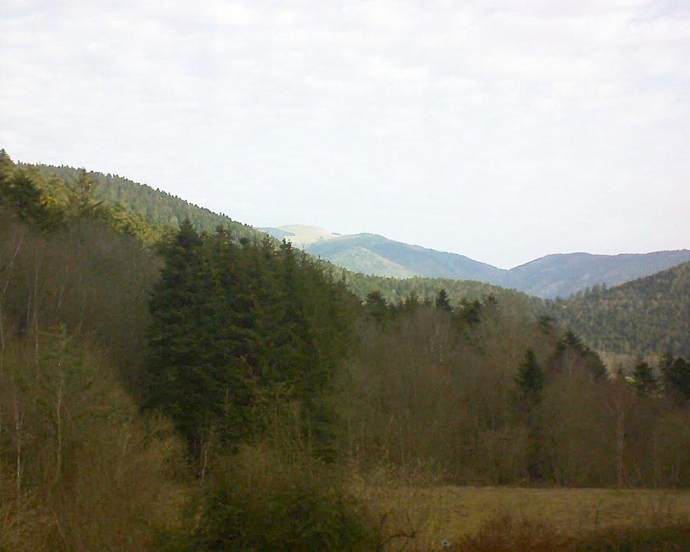 Le petit ballon vu depuis le Domaine Langmatt à Murbach le 04.03.2021 à 09:15 Le petit ballon (Alsace, Vosges) le 04.03.2021 à 09:15