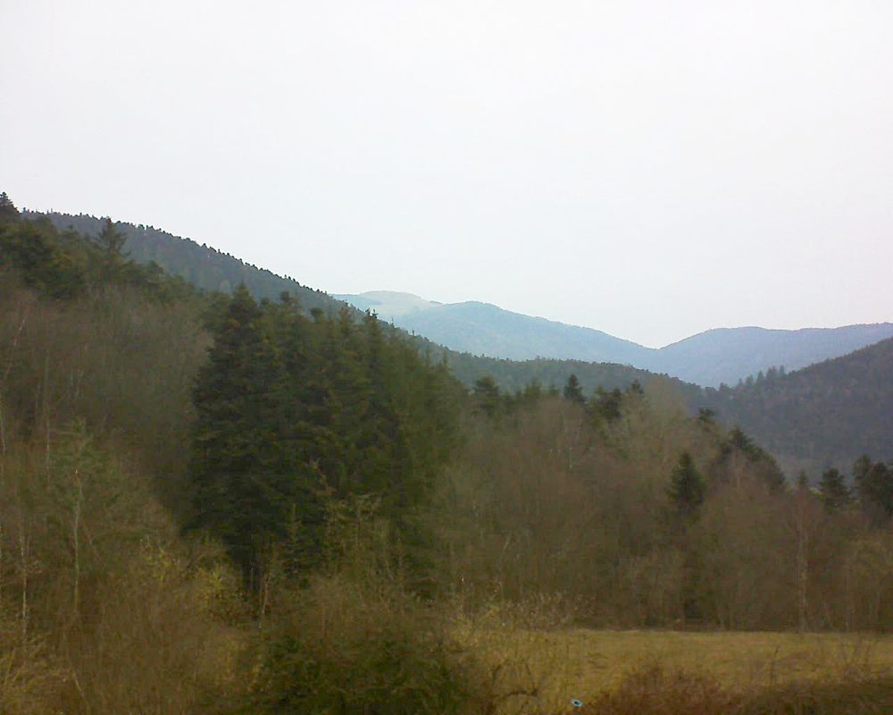 Le petit ballon vu depuis le Domaine Langmatt à Murbach le 09.03.2021 à 09:00 Le petit ballon (Alsace, Vosges) le 09.03.2021 à 09:00