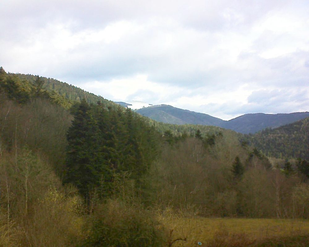 Le petit ballon vu depuis le Domaine Langmatt à Murbach le 13.03.2021 à 08:30 Le petit ballon (Alsace, Vosges) le 13.03.2021 à 08:30