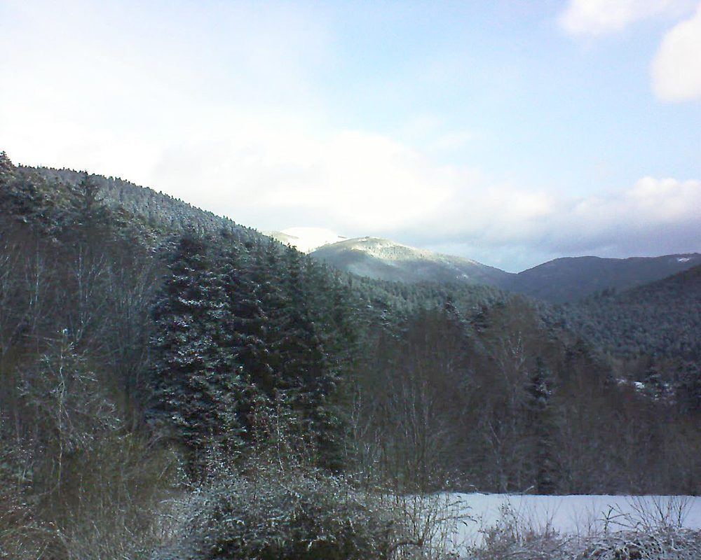 Le petit ballon vu depuis le Domaine Langmatt à Murbach le 14.03.2021 à 07:45 Le petit ballon (Alsace, Vosges) le 14.03.2021 à 07:45