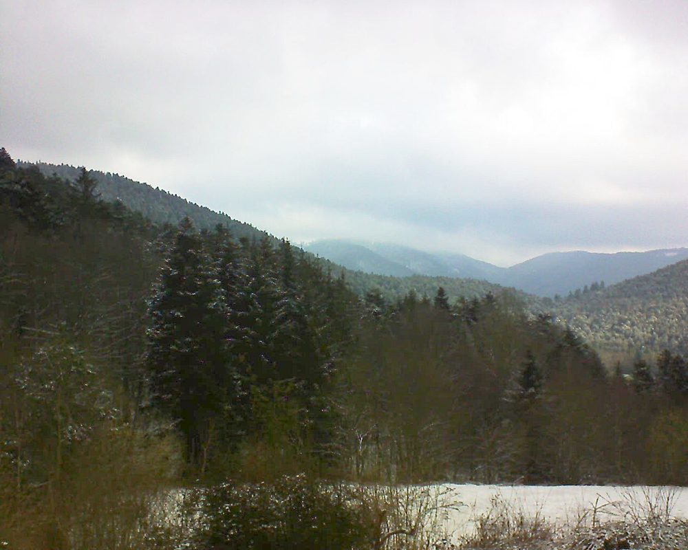 Le petit ballon vu depuis le Domaine Langmatt à Murbach le 20.03.2021 à 08:30 Le petit ballon (Alsace, Vosges) le 20.03.2021 à 08:30