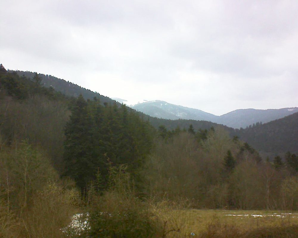 Le petit ballon vu depuis le Domaine Langmatt à Murbach le 22.03.2021 à 08:45 Le petit ballon (Alsace, Vosges) le 22.03.2021 à 08:45