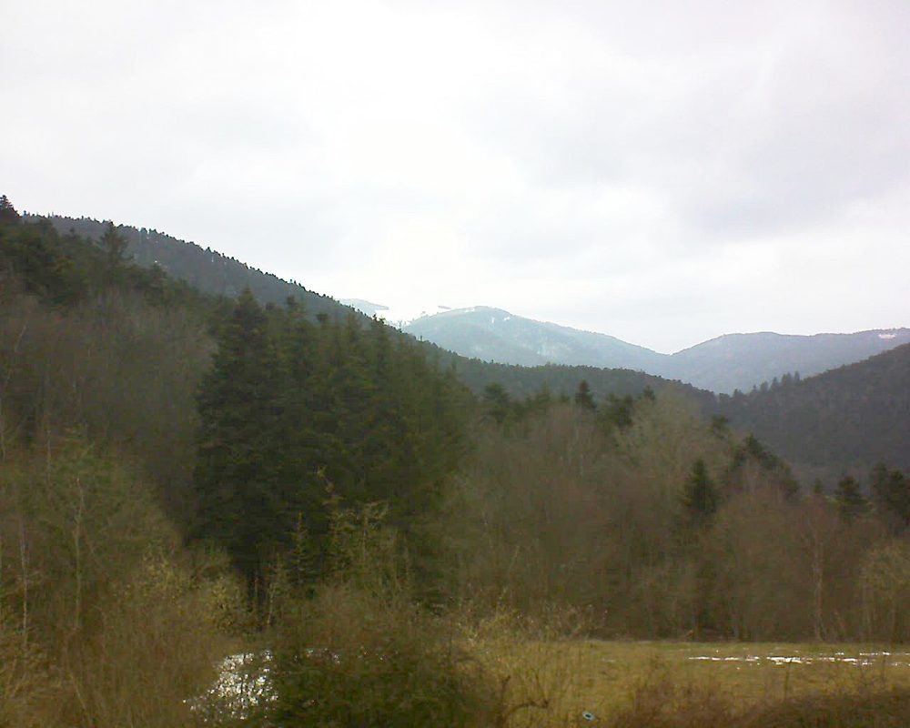 Le petit ballon vu depuis le Domaine Langmatt à Murbach le 22.03.2021 à 09:00 Le petit ballon (Alsace, Vosges) le 22.03.2021 à 09:00