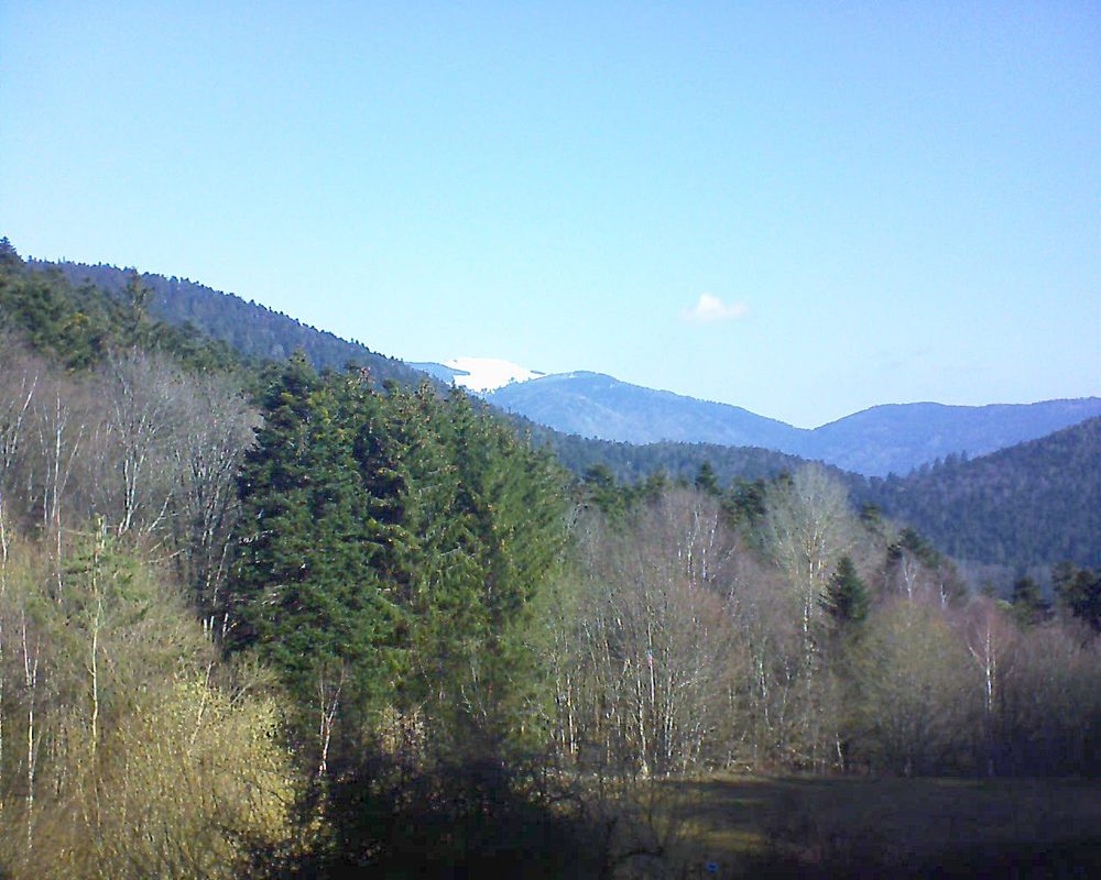 Le petit ballon vu depuis le Domaine Langmatt à Murbach le 26.03.2021 à 09:30 Le petit ballon (Alsace, Vosges) le 26.03.2021 à 09:30
