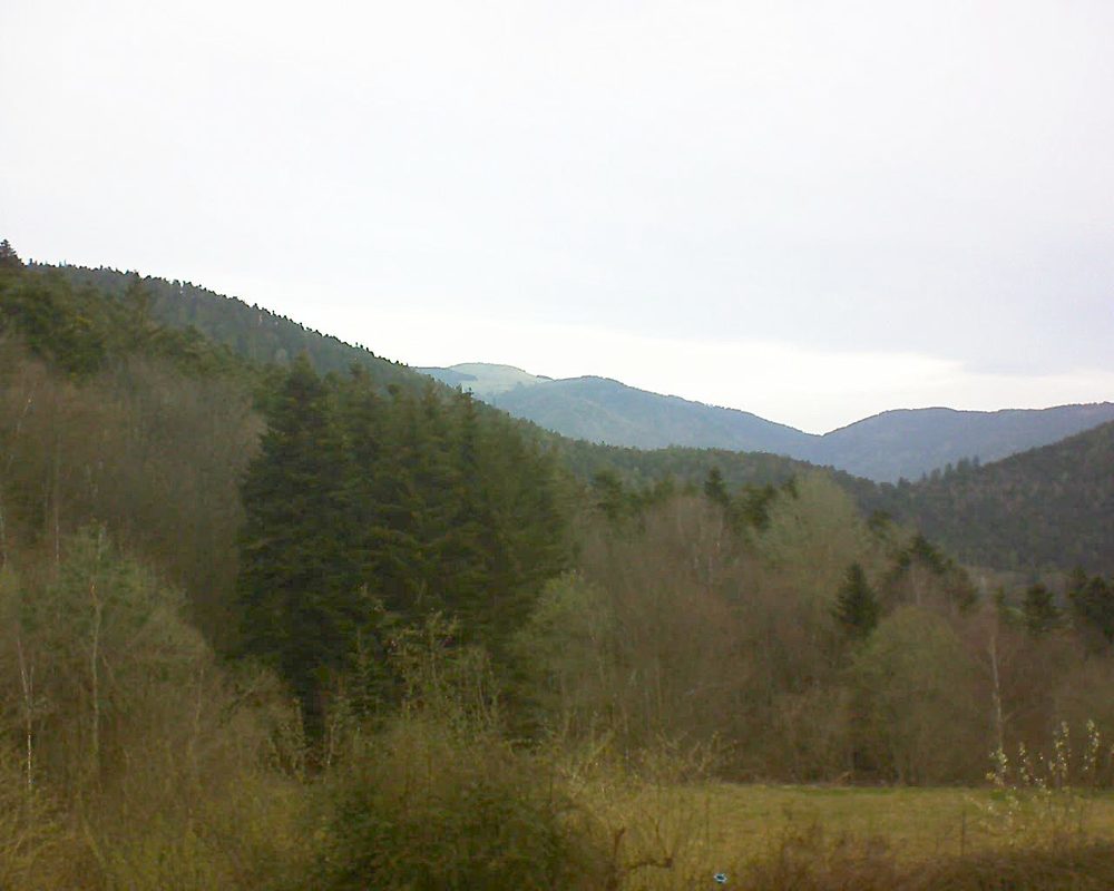 Le petit ballon vu depuis le Domaine Langmatt à Murbach le 05.04.2021 à 09:00 Le petit ballon (Alsace, Vosges) le 05.04.2021 à 09:00