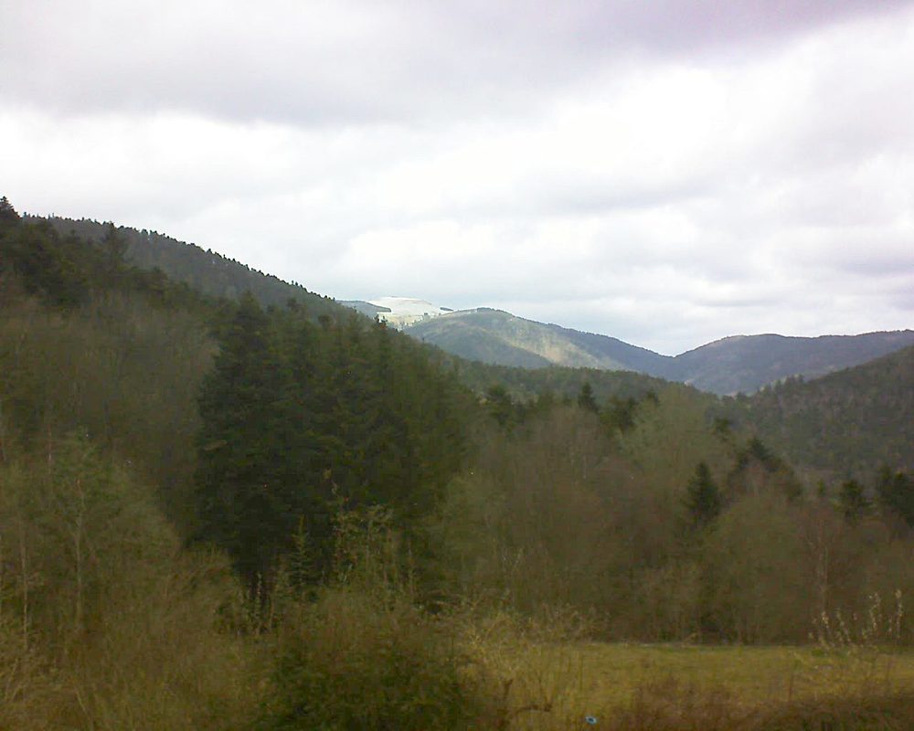 Le petit ballon vu depuis le Domaine Langmatt à Murbach le 06.04.2021 à 13:15 Le petit ballon (Alsace, Vosges) le 06.04.2021 à 13:15