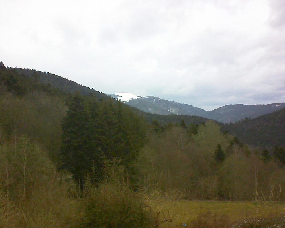 Le petit ballon vu depuis le Domaine Langmatt à Murbach le 07.04.2021 à 13:15 Le petit ballon (Alsace, Vosges) le 07.04.2021 à 13:15
