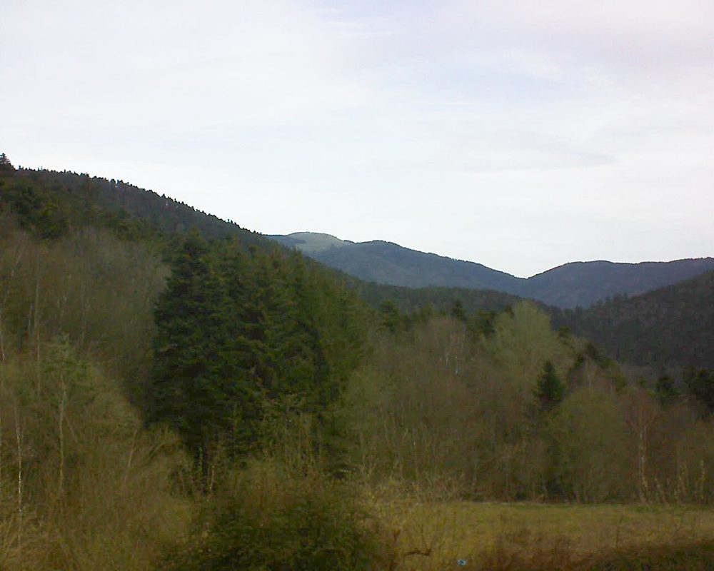 Le petit ballon vu depuis le Domaine Langmatt à Murbach le 09.04.2021 à 11:30 Le petit ballon (Alsace, Vosges) le 09.04.2021 à 11:30